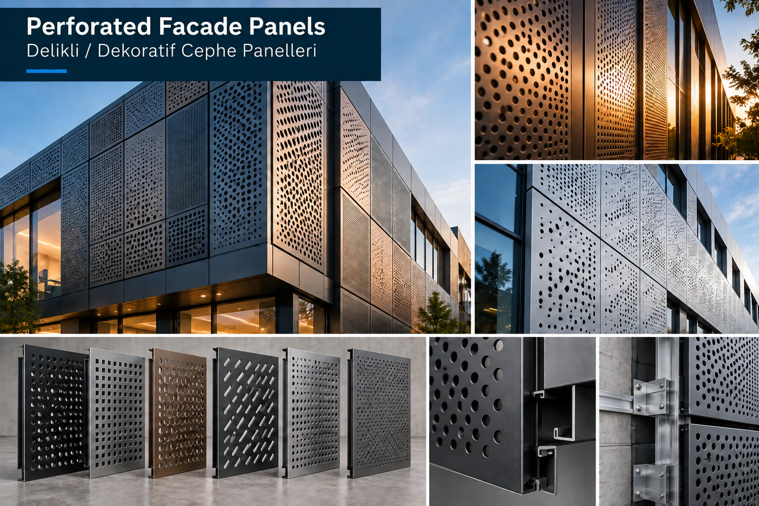 Perforované fasádní panely