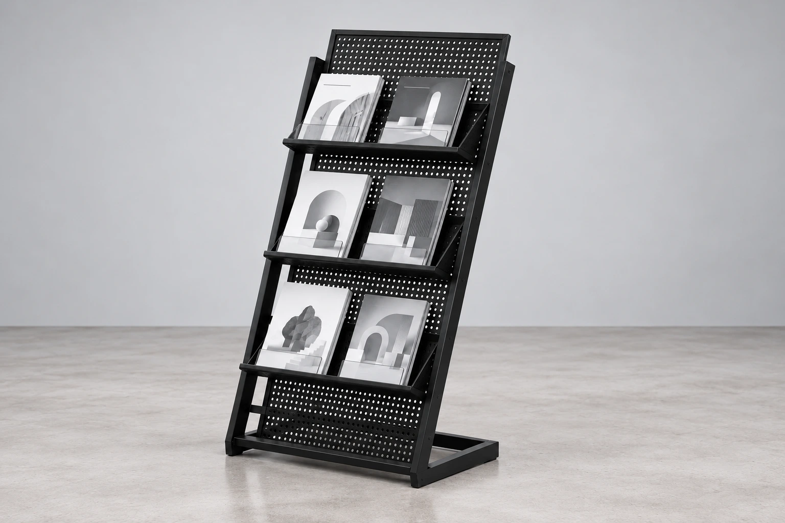 Soporte para folletos y catálogos.